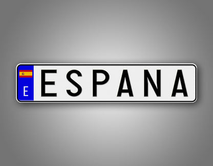 Personalized Spain European Style License Plate