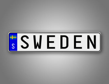 Personalized Sweden European Style License Plate