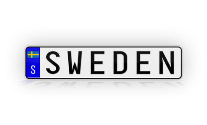 Personalized Sweden European Style License Plate