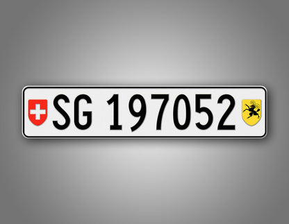 Personalized Switzerland European Style License Plate