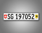 Personalized Switzerland European Style License Plate