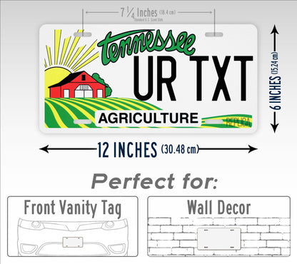 Custom Tennessee Agriculture Personalized License Plate