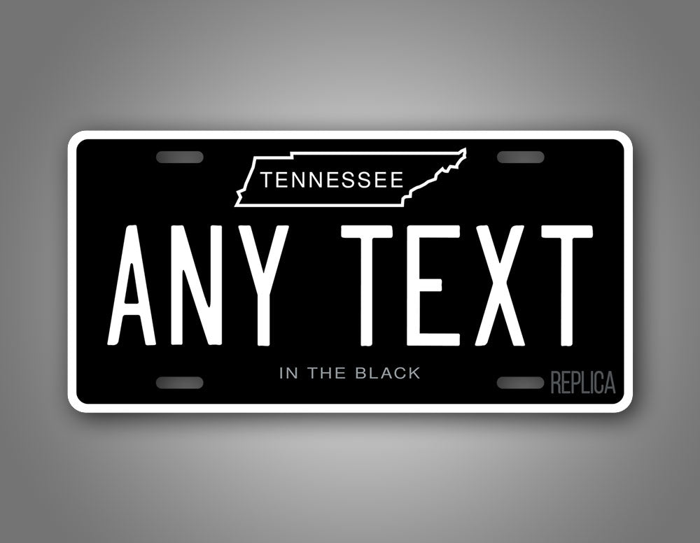 Custom Tennessee "In The Black" Personalized License Plate