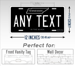 Custom Tennessee In The Black Personalized License Plate