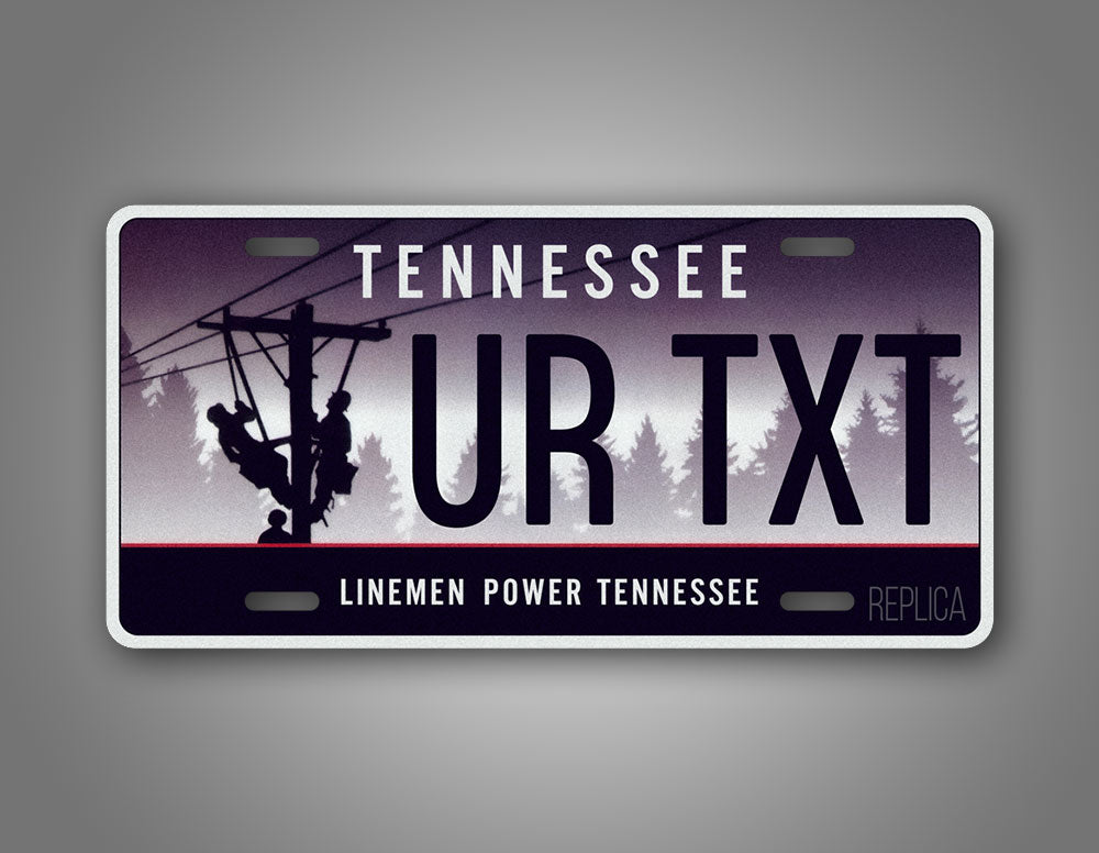 Custom Tennessee novelty Linemen Power Personalized license Plate
