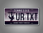 Custom Tennessee novelty Linemen Power Personalized license Plate