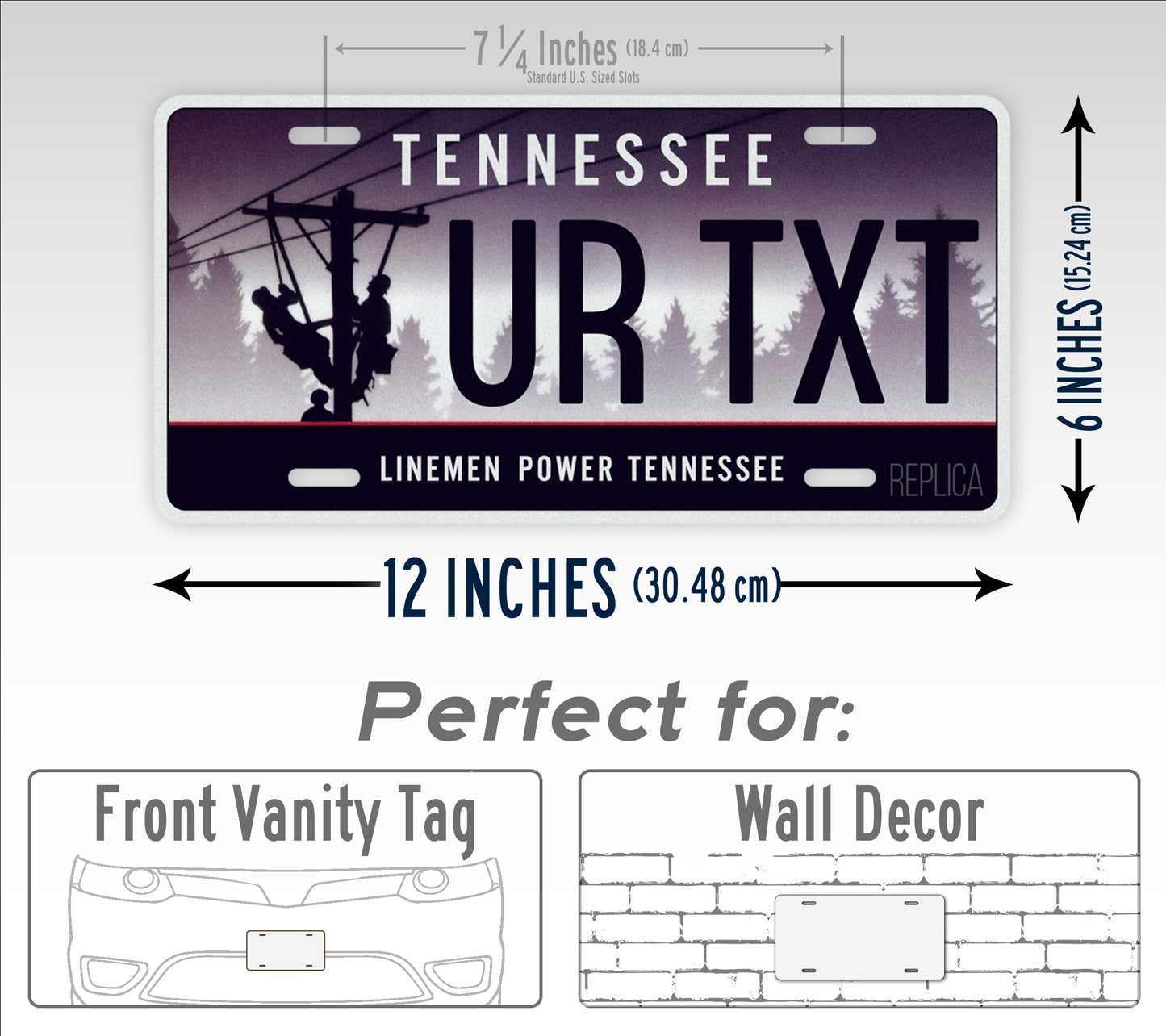 Customized Tennessee Lineman Power Novelty License Plate