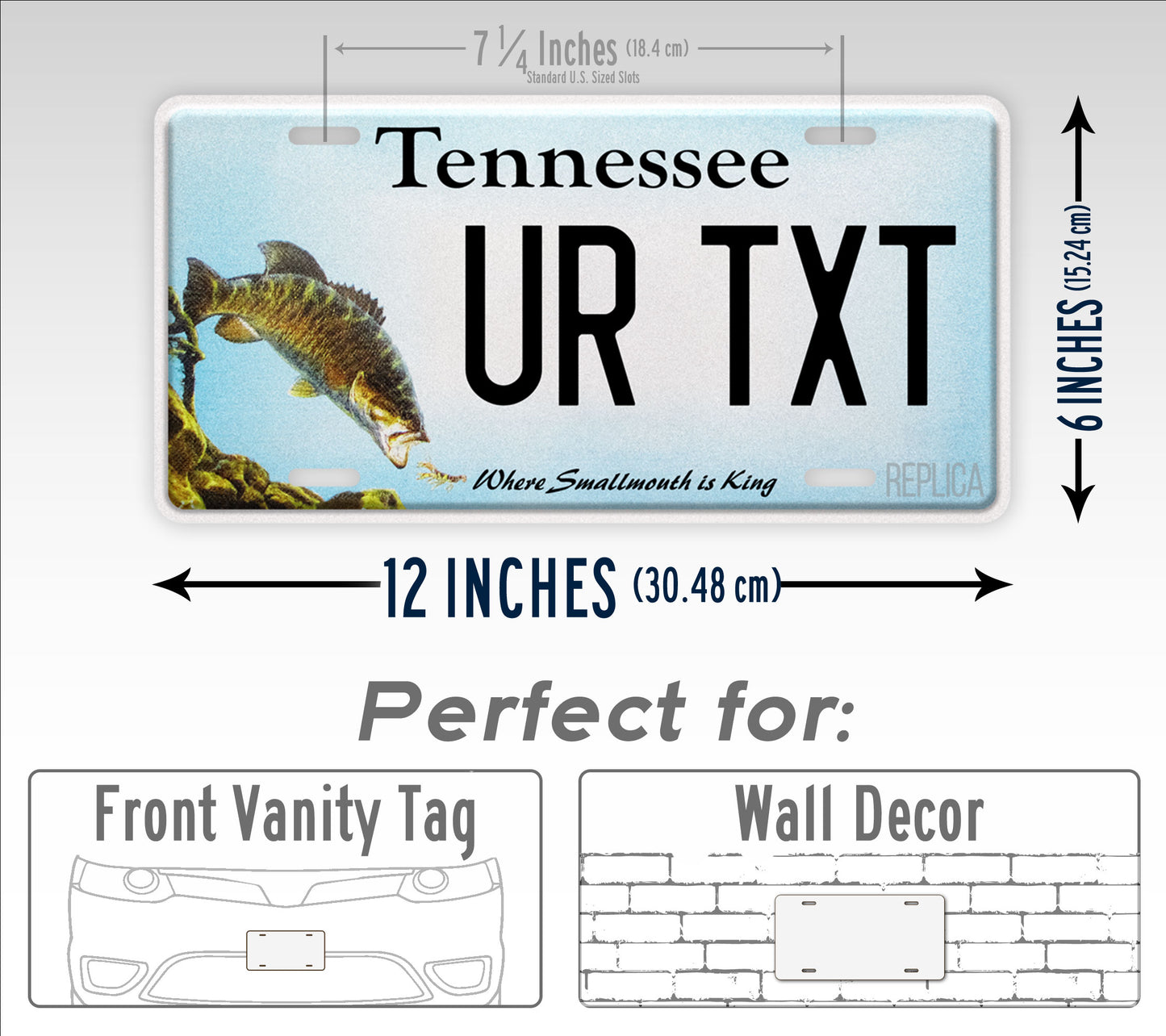 Tennessee Small Mouth Bass Fishing Personalized License Plate