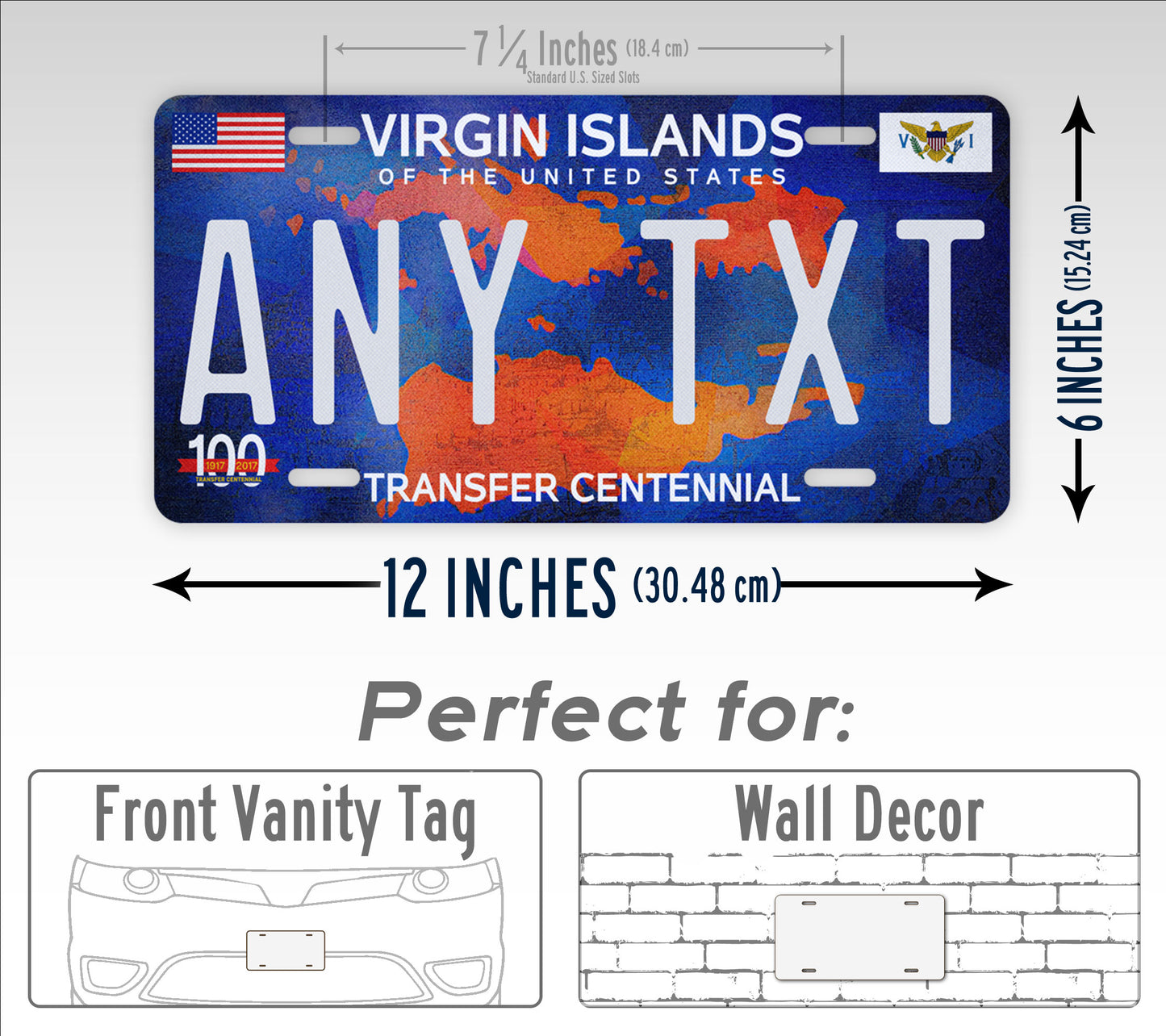 US Virgin Islands Transfer Centennial Personalized License Plate