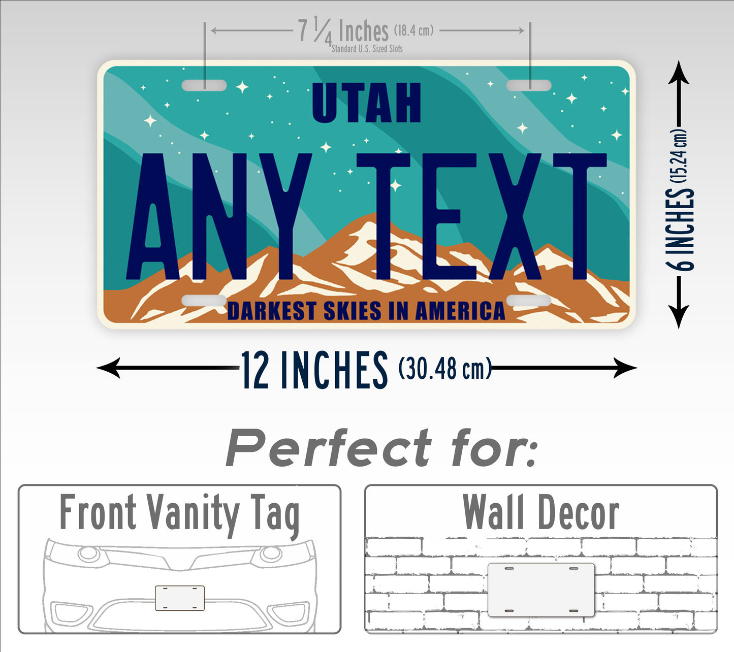 Custom Utah Darkest Skies In America Personalized License Plate