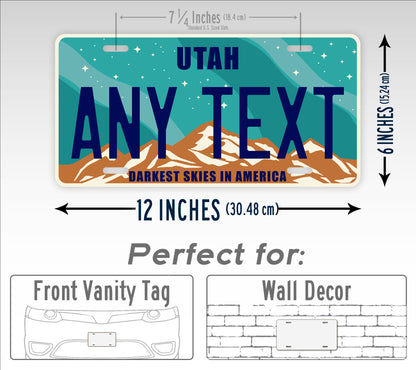 Custom Utah Darkest Skies In America Personalized License Plate