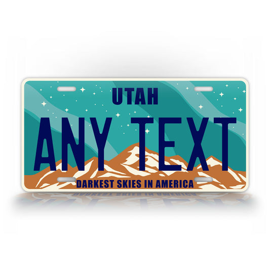 Custom Utah Darkest Skies In America Personalized License Plate