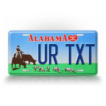 Custom Alabama Vintage Cattle personalized License Plate