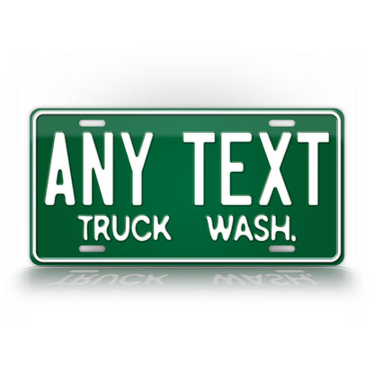 Custom Vintage Green Washington Truck Wash Personalized License Plate