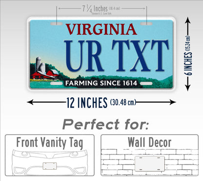 Custom Virginia Farming Since 1614 Personalized License Plate