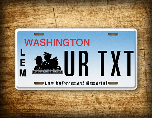 Novelty Washington Law Enforcement Custom 6x12 License Plate