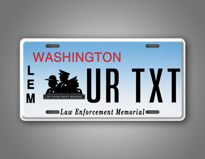 Novelty Washington Law Enforcement Custom 6x12 License Plate