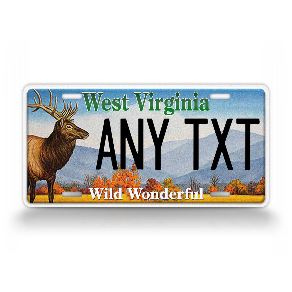 Custom West Virginia Wildlife Elk Novelty Personalized license Plate