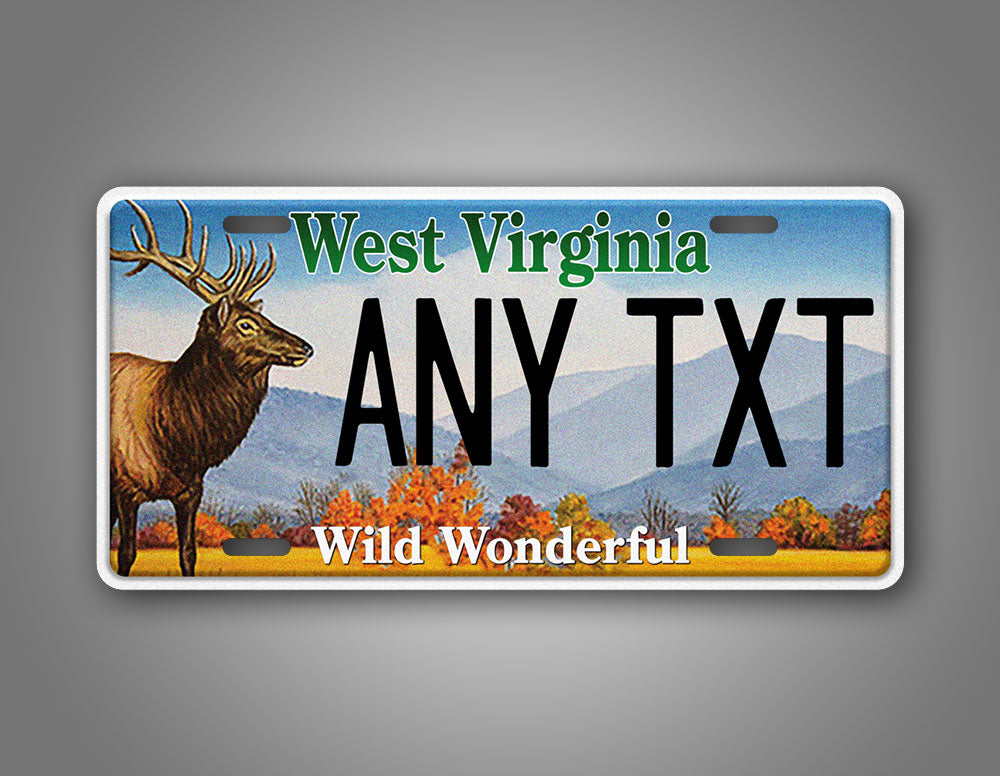 Custom West Virginia Wildlife Elk Novelty Personalized license Plate