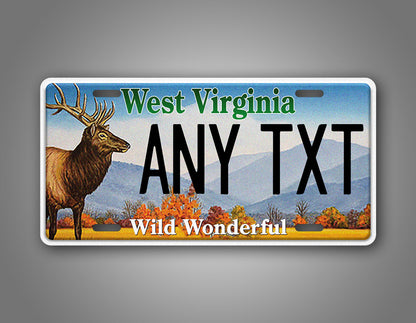 Custom West Virginia Wildlife Elk Novelty Personalized license Plate