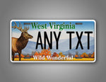 Custom West Virginia Wildlife Elk Novelty Personalized license Plate