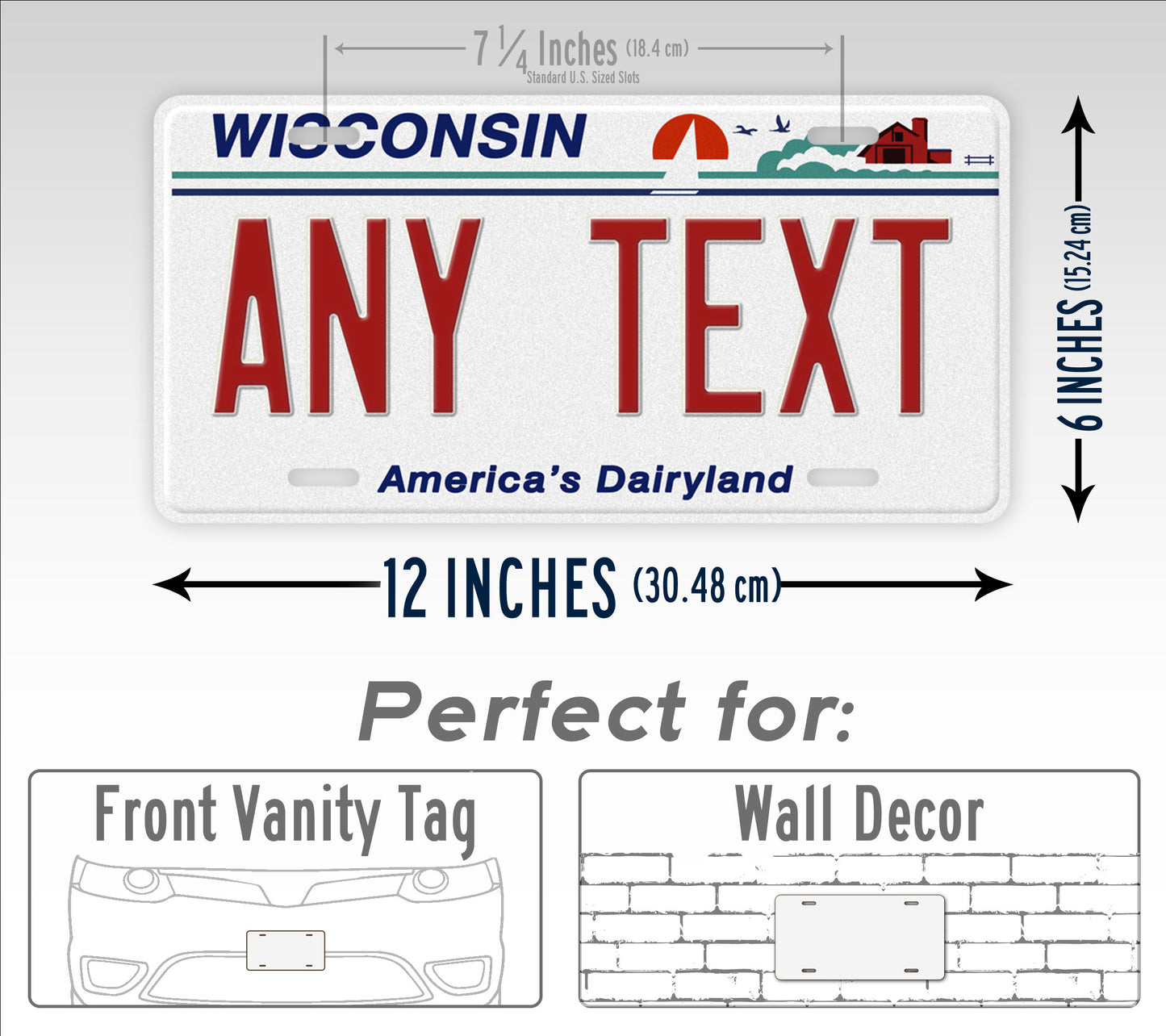 Personalized 1987-2000 Wisconsin State Custom License Plate