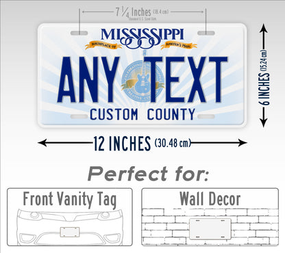 Personalized Mississippi State Custom License Plate