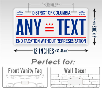 Personalized District Of Columbia Washington D.C License Plate