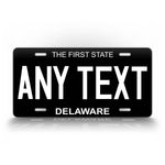 Personalized Delaware Black Reproduction License Plate