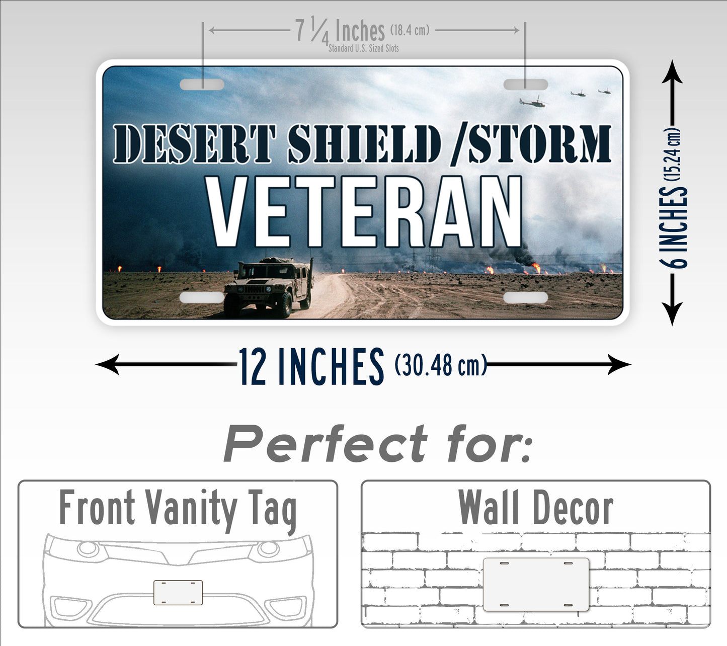 Desert Shield and Storm Veteran License Plate