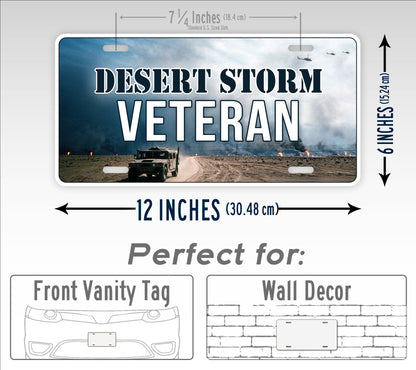 Desert Shield and Storm Veteran License Plate