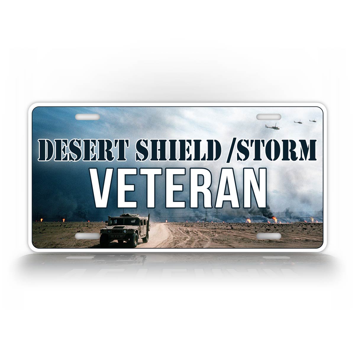 Desert Shield and Storm Veteran License Plate