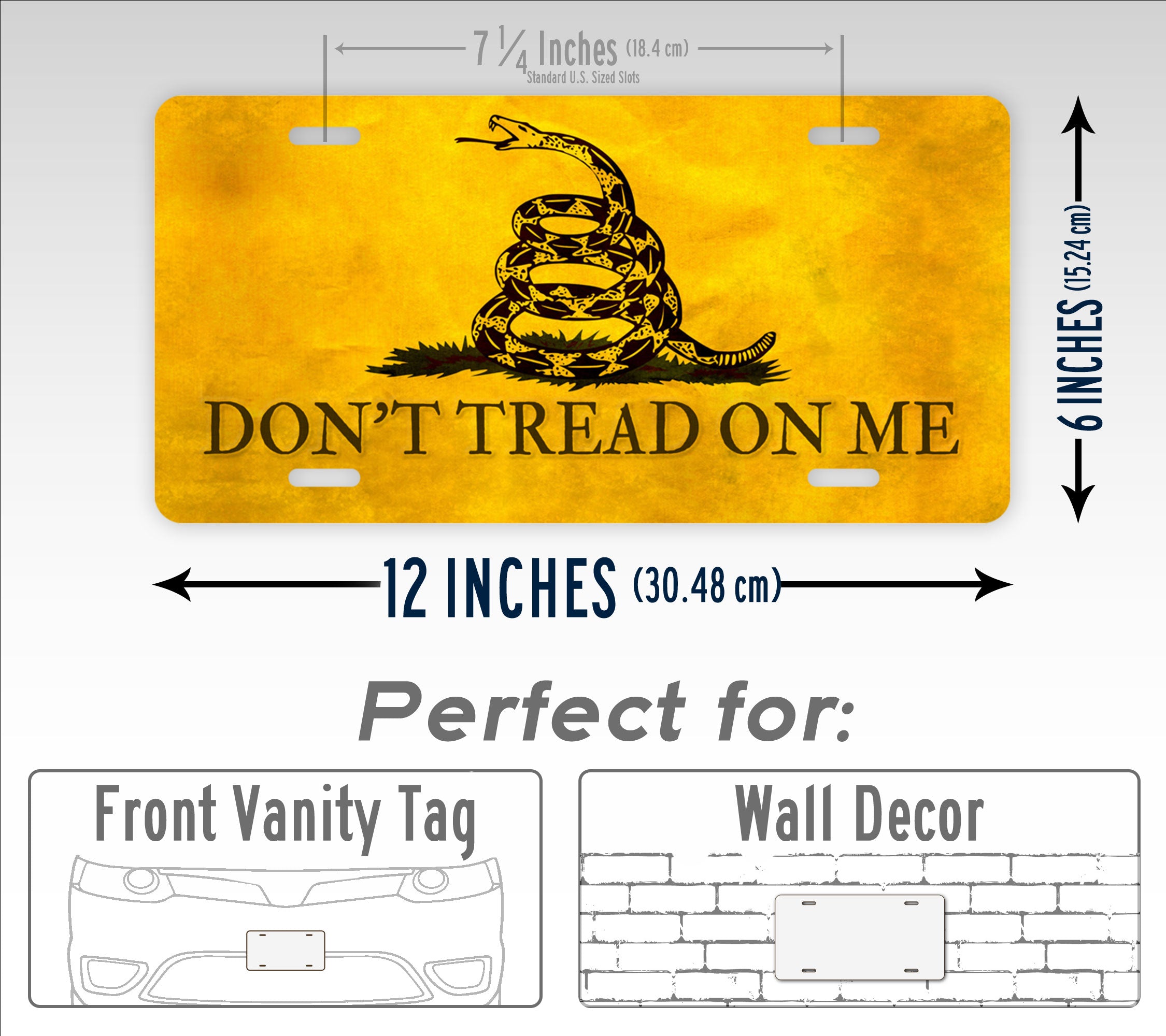 Don't Tread On Me Gadsden Flag License Plate