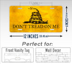 Don't Tread On Me Gadsden Flag License Plate