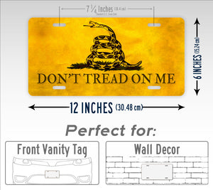 Don't Tread On Me Gadsden Flag License Plate