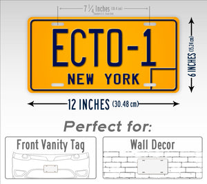 Replica New York ECTO-1 Ghostbusters License Plate