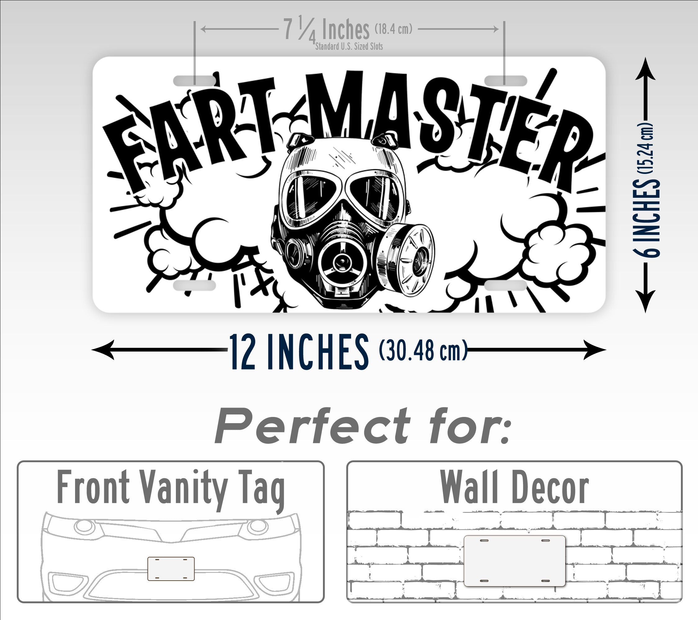 Fart Master Silly Comic Style License Plate