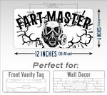 Fart Master Silly Comic Style License Plate