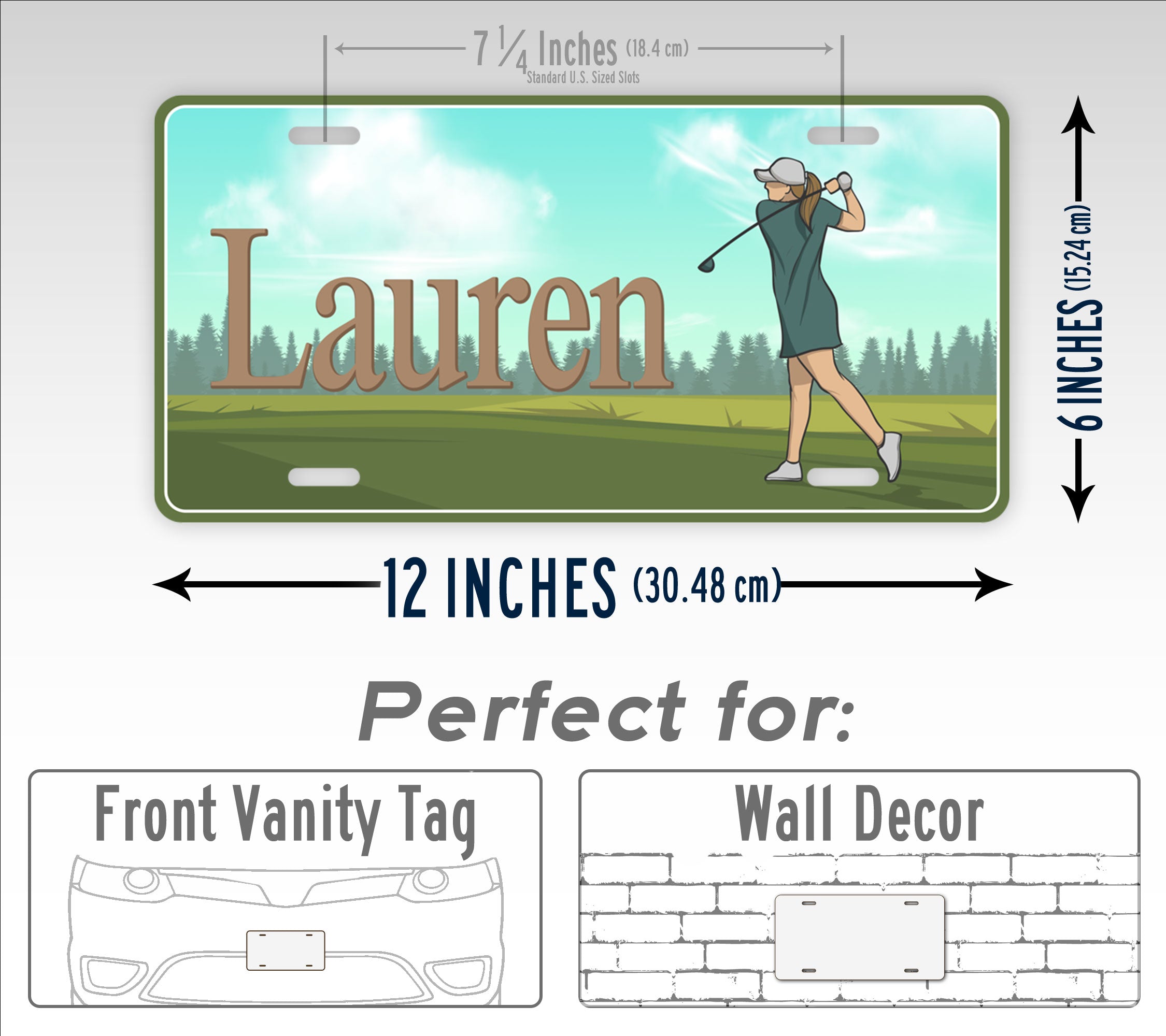Personalized Golf Name Customized License Plate