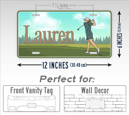 Personalized Golf Name Customized License Plate