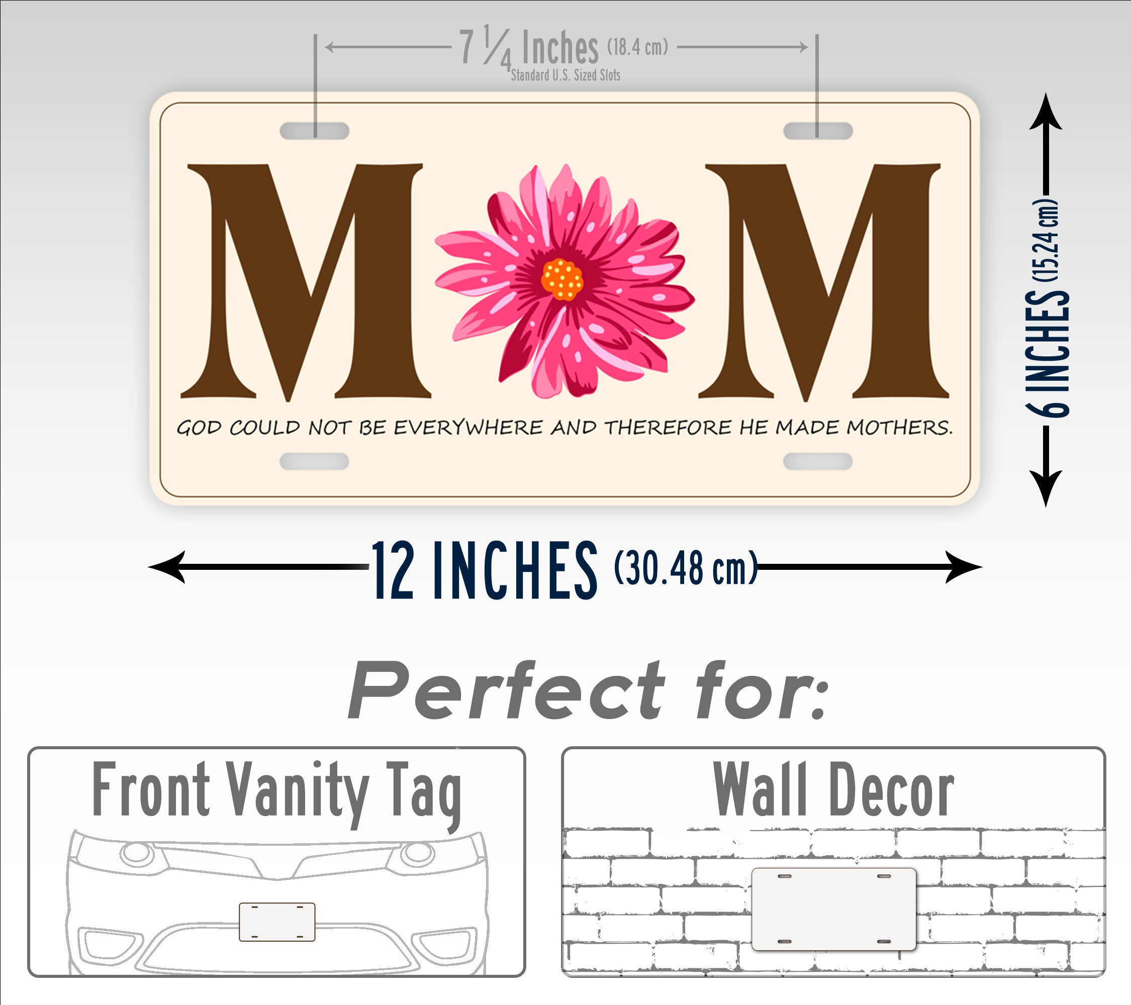 Flower Power Mom License Plate