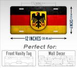 German Flag With Coat Of Arms Weathered Metal License Plate