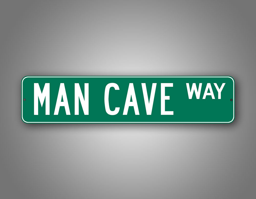 Green Mancave Way Sign