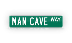 Green Mancave Way Sign