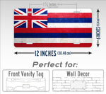 Weathered Metal Hawaii State Flag License Plate