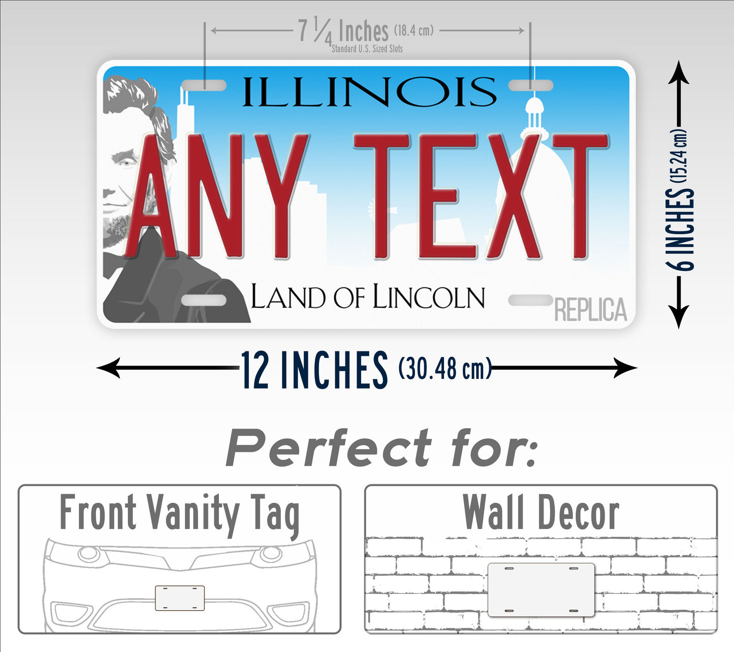 Personalized Illinois Land Of Lincoln State Custom License Plate