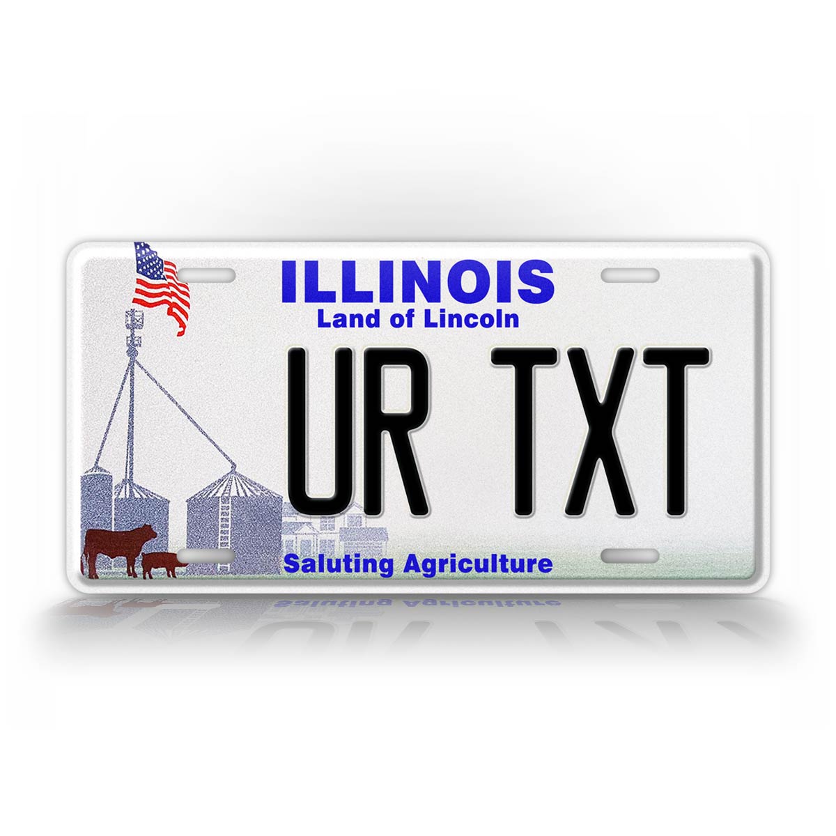 Custom Illinois Saluting Agriculture Personalized License Plate