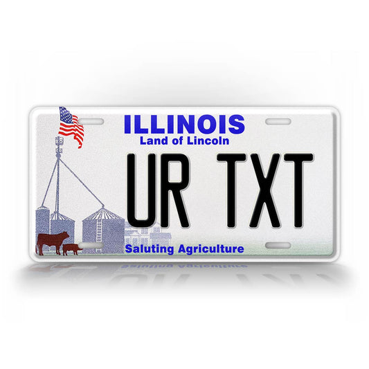 Custom Illinois Saluting Agriculture Personalized License Plate