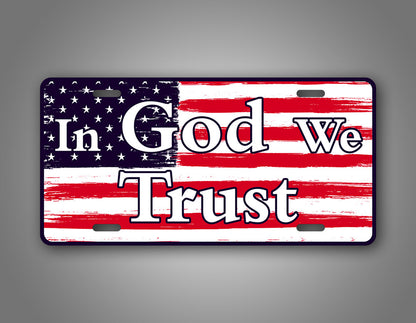 Novelty Red White And Blue In God We Trust Patriotic 6x12 License Plate