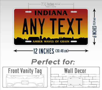 Personalized Indiana State Hoosiers Custom License Plate